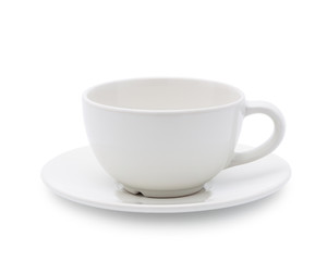 empty white coffee cup or tea cup on white background. this has clipping path.
