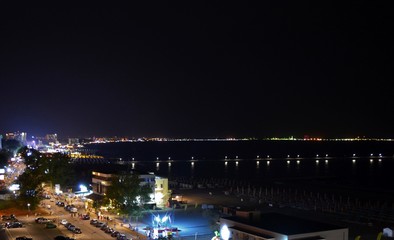 Fototapeta na wymiar the shore of the Black Sea seen in Mamaia resort at night