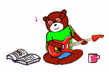 a bear practice guitar