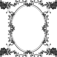 Vintage card, design floral frame, with various elegant flower and leaf. Vector