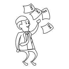 state government taxes business cartoon in black and white