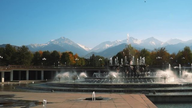 FIRST PRESIDENT'S PARK, ​KAZAKHSTAN, ALMATY CITY, WATER FOUNTAINS