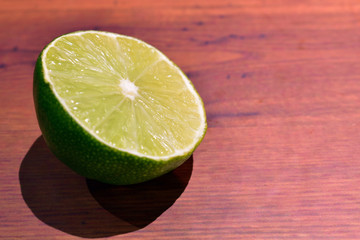 fresh lemon on wooden background
