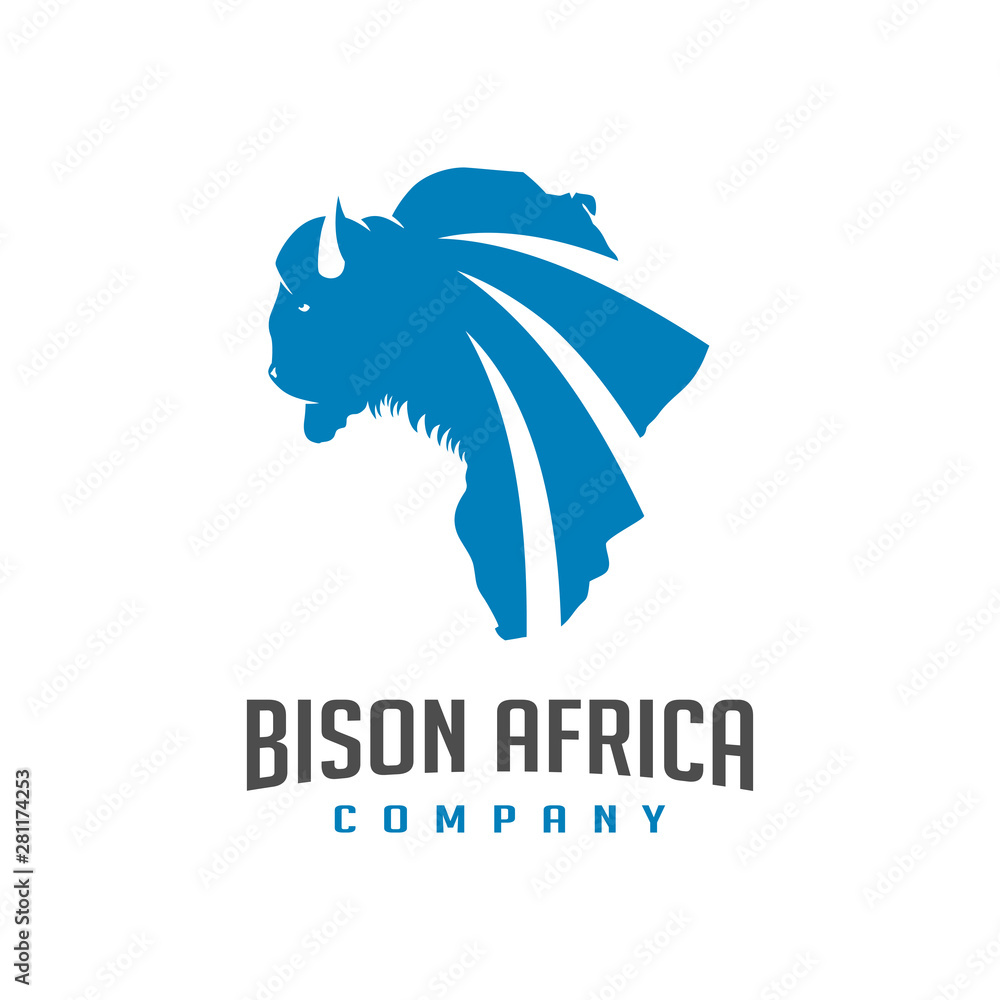 Wall mural African map design for bison maps