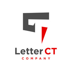 CT letter logo design template
