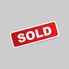Simple Sold Sticker Label Vector