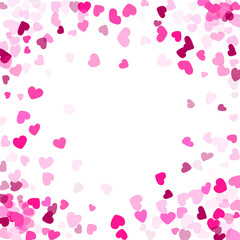 Hearts confetti flying vector background graphic design.