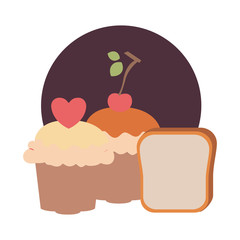 delicious and fresh cake with cherry