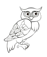 Fototapeta premium Illustration ink drawing of a black outline of animals. Birds and sea inhabitants on an isolated white background