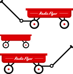 Red Radio Flyer Wagon Vector - obrazy, fototapety, plakaty