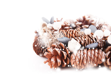 christmas wreath with decorations