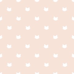 Cat head simply seamless vector pattern