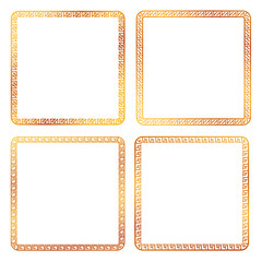 Simple Vector Golden Square Frame for Certificate Placard, lunar christmas and other related at White Background