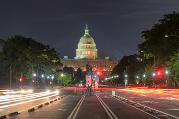 Night view at Washington D.C. Capitol Building at night, Washington D.C., USA