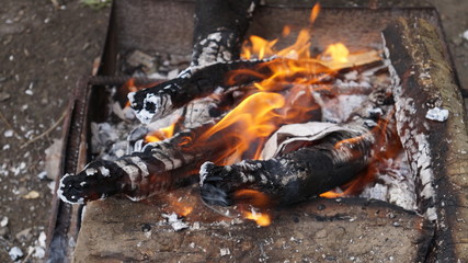 The fire burns, the fire of nature, fire,горит костер