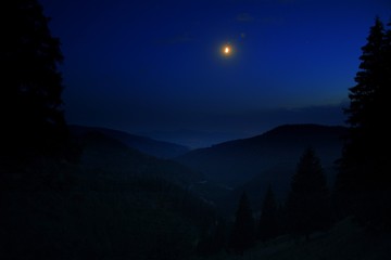 night in the mountains