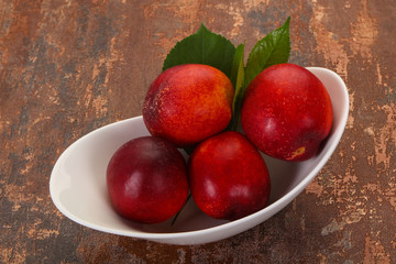 Sweet tasty ripe few nectarines