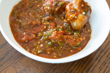 Nigerian Spicy Okra Okra soup in bowl