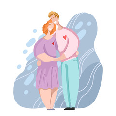 Happy couple hugging and laughing. Relationships and love of heterosexual family. Date in modern flat style. Vector element for cards, invitations and your creativity