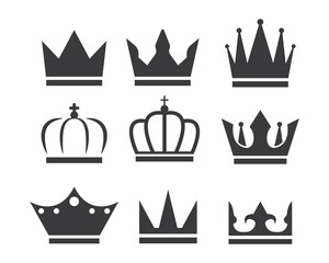 royal crown logo icon vector illustration