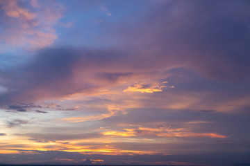 Fototapeta na wymiar Dramatic sunset and sunrise sky