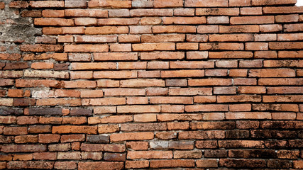 old red brick wall texture grunge background.