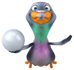 Fun pigeon - 3D Illustration