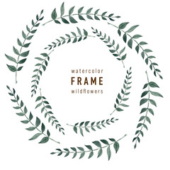 Watercolor background picture Wild flowers