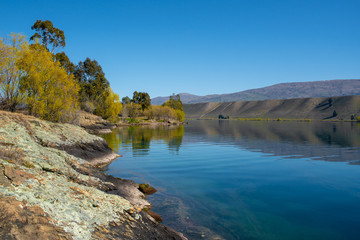 Southern Alps peaks reflected in a beautiful Glacial lake