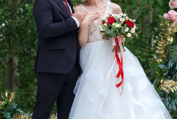 bride and groom during the wedding ceremony