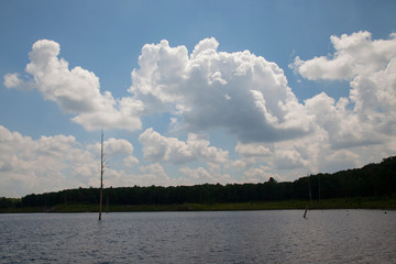 Clouds Forming Over Lake, Hot Summer Day