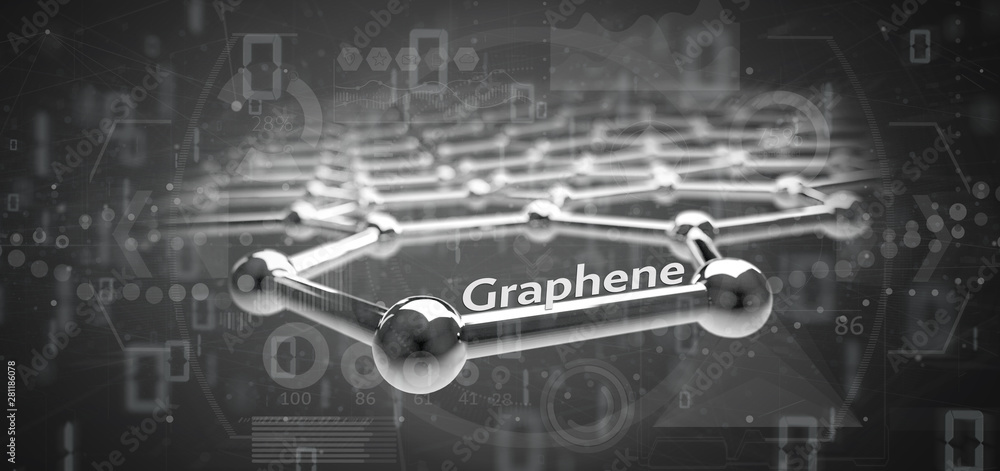 Poster graphene structure - 3d rendering