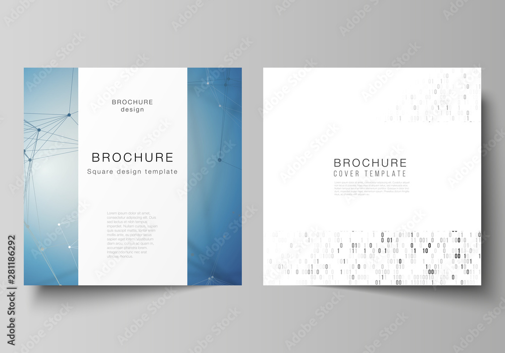 Aufkleber the minimal vector illustration of editable layout of two square format covers design templates for 