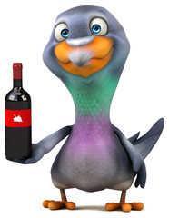 Fun pigeon - 3D Illustration