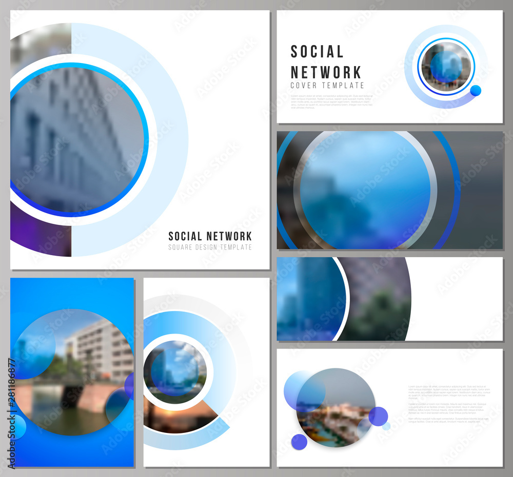 Poster the minimalistic abstract vector illustration of the editable layouts of modern social network mocku
