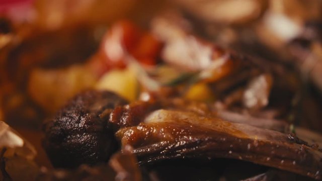 Traditional Balkan food close-up shot