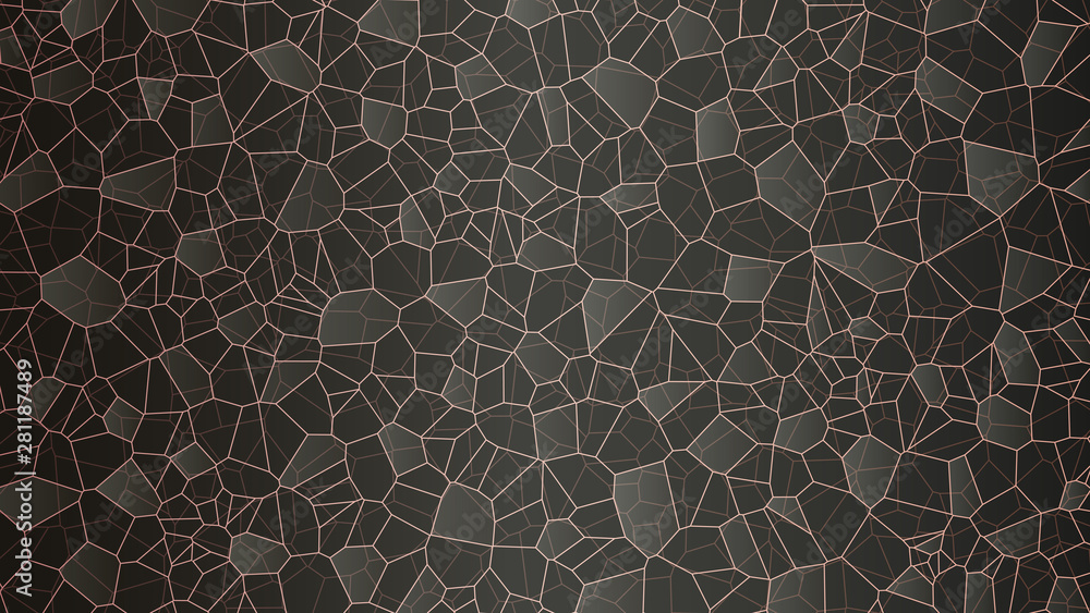 Aufkleber abstract black mosaic background. golden lace mesh of geometric elements. diamonds, squares and poly