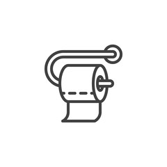 Toilet paper roll line icon. linear style sign for mobile concept and web design. Toilet hygiene outline vector icon. Symbol, logo illustration. Vector graphics