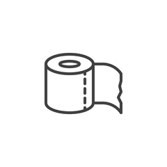 Toilet paper line icon. linear style sign for mobile concept and web design. Toilet paper roll outline vector icon. Symbol, logo illustration. Vector graphics