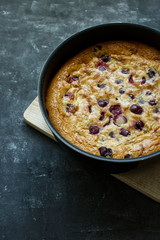 Homemade french cherry pie Clafoutis