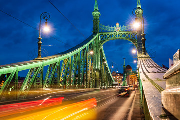 Budapest, Liberty bridge at night