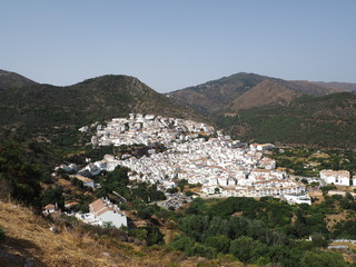 Fototapeta na wymiar Typical white mountain village Ojen, Malaga Province, Andalusia, Spain, Europe
