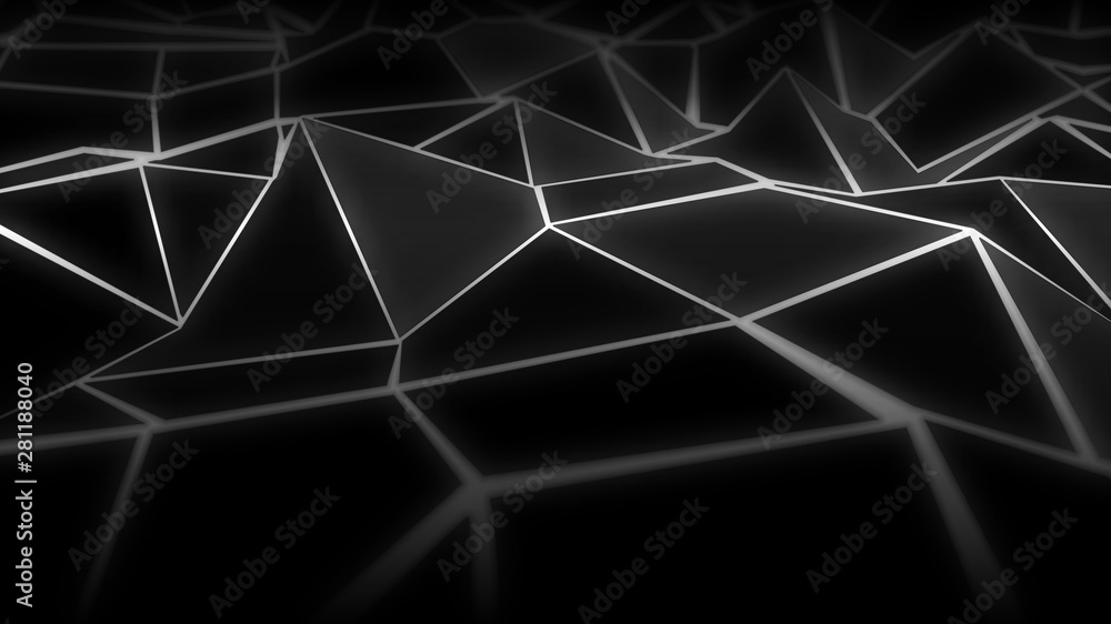 Poster abstract digital wireframe landscape background. 3d futuristic vector sci-fi background. geometric m