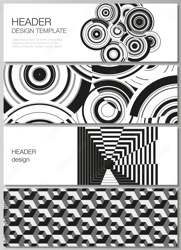 Poster the minimalistic vector illustration of the editable layout of headers, banner design templates. tre