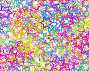 Abstract Generative Art color distributed Stars background illustration