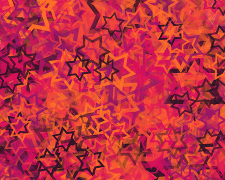 Abstract Generative Art color distributed Stars background illustration