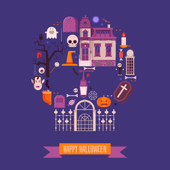 Happy Halloween Night Print or Card Design