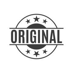 Original stamp or seal icon. Round label for typography. Vector illustration.