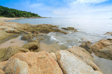 close up image of big wave on beautiful beach. tropical sea in Thailand