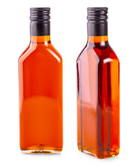 The bottle of sea buckthorn oil isolated on white background